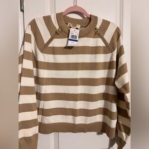 Michael Kors Beige and cream cropped sweater